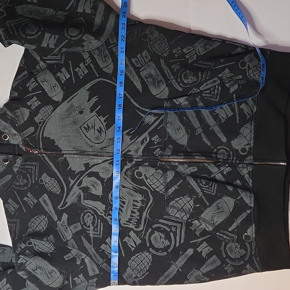 Metal Mulisha Zip Up Hoodie Black Vintage Sweater W Skull & Grenades - Picture 6 of 8